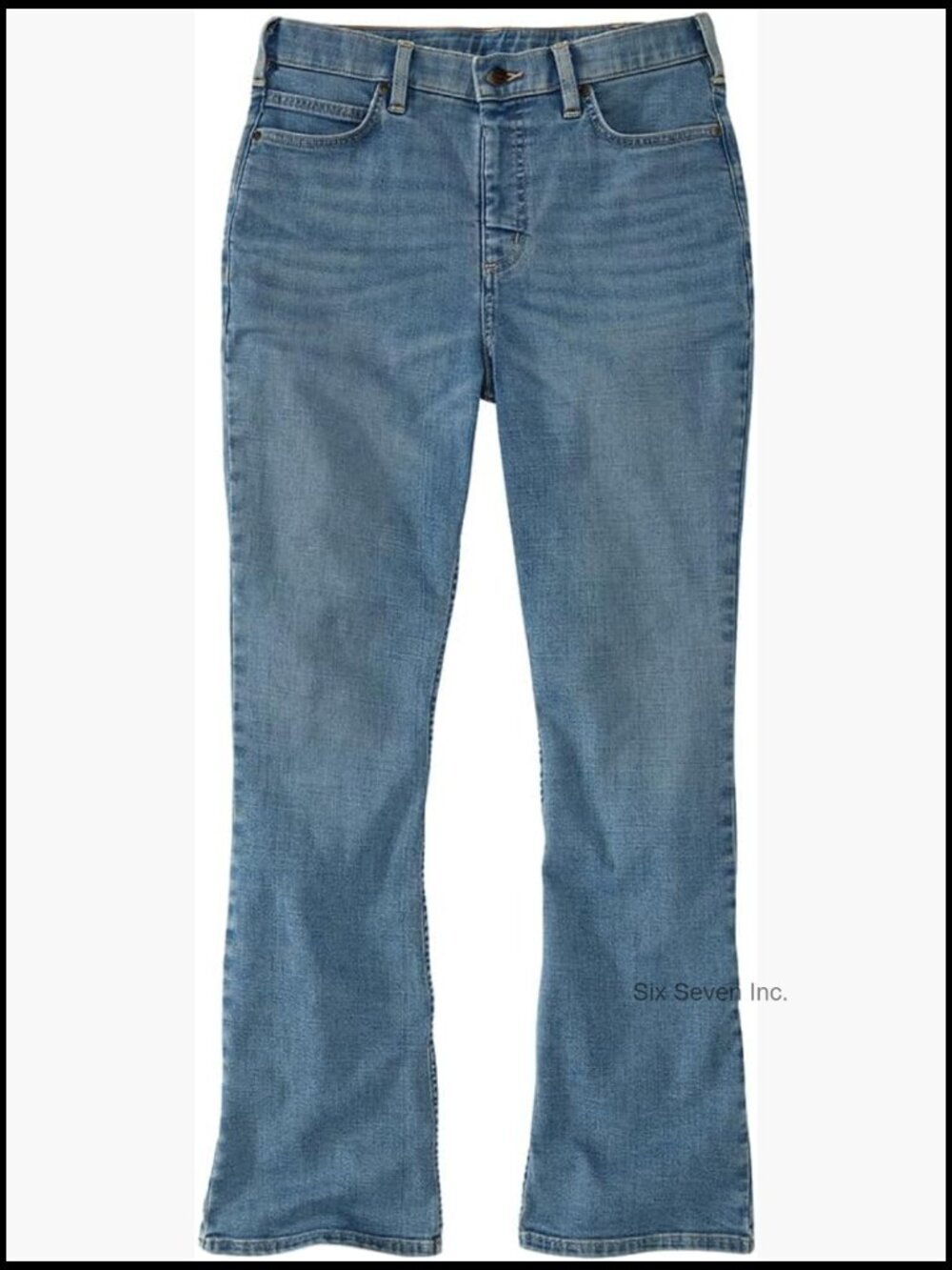 High Rise Bootcut Stretch Denim Jeans Performance Fit Workwear